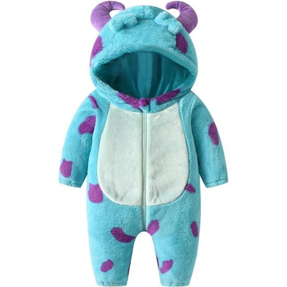 24-30mths Toddler Halloween Unisex Baby Animal Costume Fall Winter Hooded Romper - Picture 1 of 7